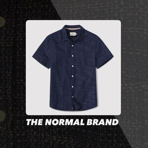 EUC The Normal Brand Ocean Freshwater Short Sleeve Button Up Shirt